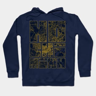 Ho Chi Minh, Vietnam City Map Typography - Gold Art Deco Hoodie